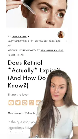 How do you know whether your retinol has expired?! We ask experts for the 4 main signs to look out for! #retinol #retinolskincare #skincare #skincareroutine