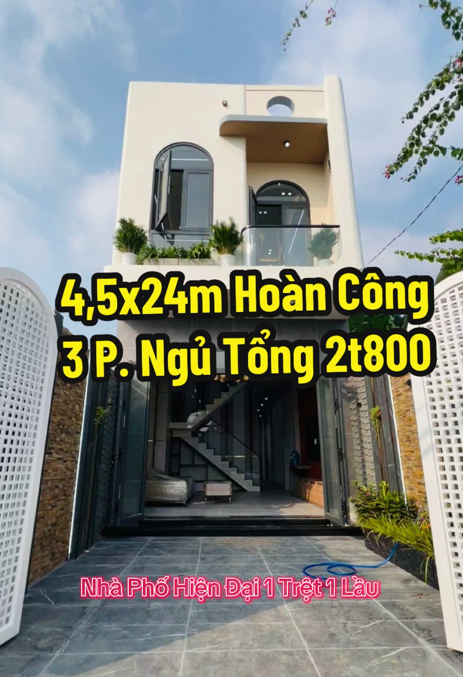 Mẫu nhà phố hiện đại đẹp 4.5x24m hoàn công. Đường Đinh Đức Thiện nối dài. Tổng 2t800 #nhapho #nhaphohiendai #bannhabinhchanh #nhadeptoantrung #nhaphodep #nhahiendai #xuhuong 