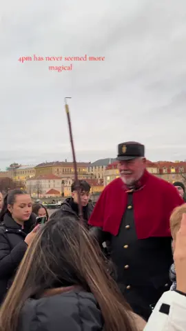 Lamp Lighting with the most famous man himself #prague #christmas #charlesbridgeprague 