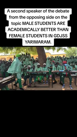 A second speaker of the debate from the opposing side on the topic MALE STUDENTS ARE ACADEMICALLY BETTER THAN FEMALE STUDENTS IN GDJSS YARIMARAM.@official Comrade 001 