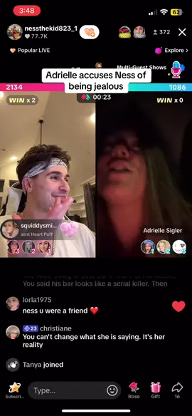 Adrielle accuses Ness the Kid of sending her an interesting snap and him of being jealous of her Uber driver and Murph #adriellesigler #nessthekid #fypシ #fyp #teapage 