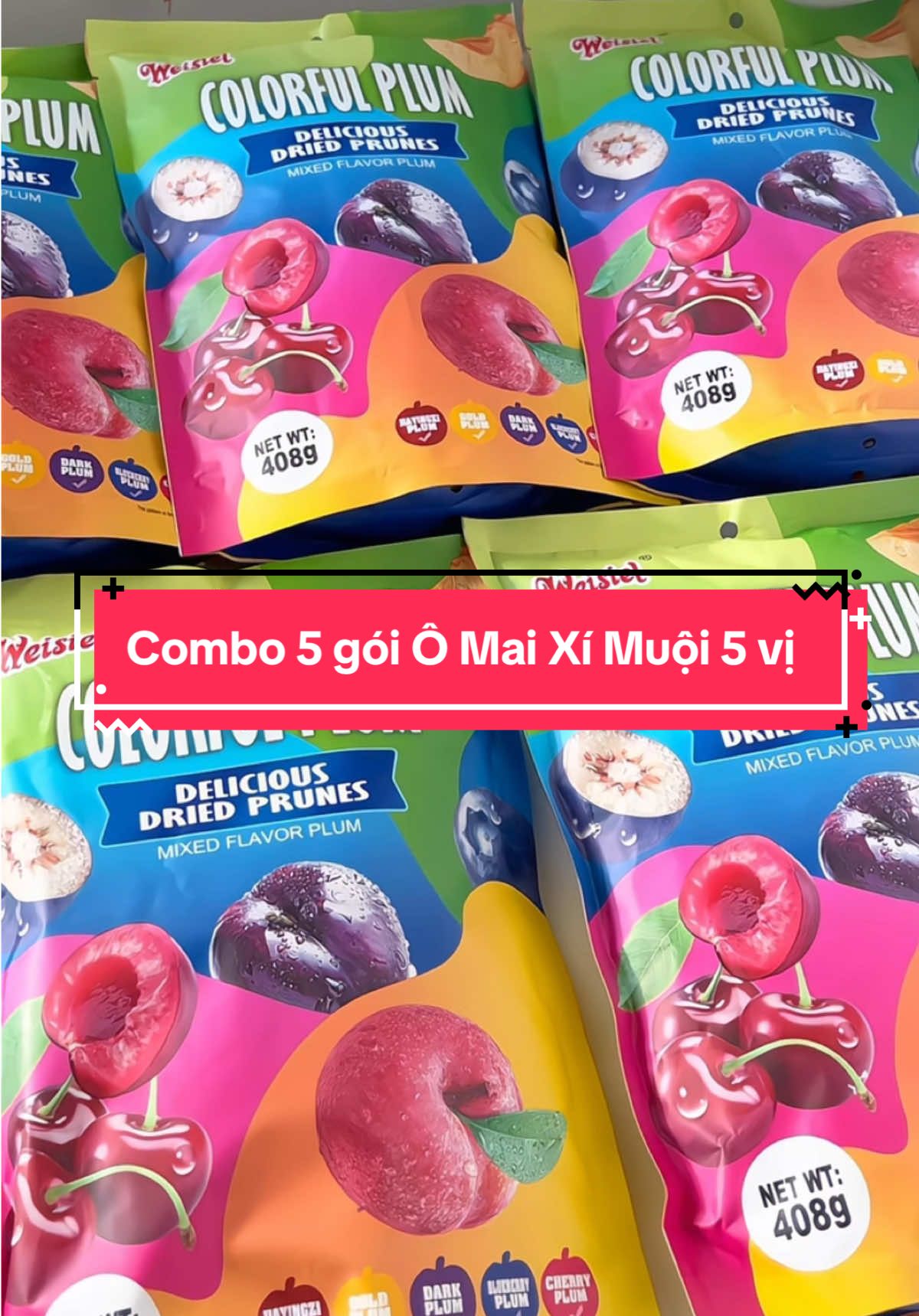 Combo 5 gói Ô Mai Xí Muội #omai5vi #omai #omaisaugion #omaicolorfulplum #omaicolorful #banhkeo #byntchuyengiadung 