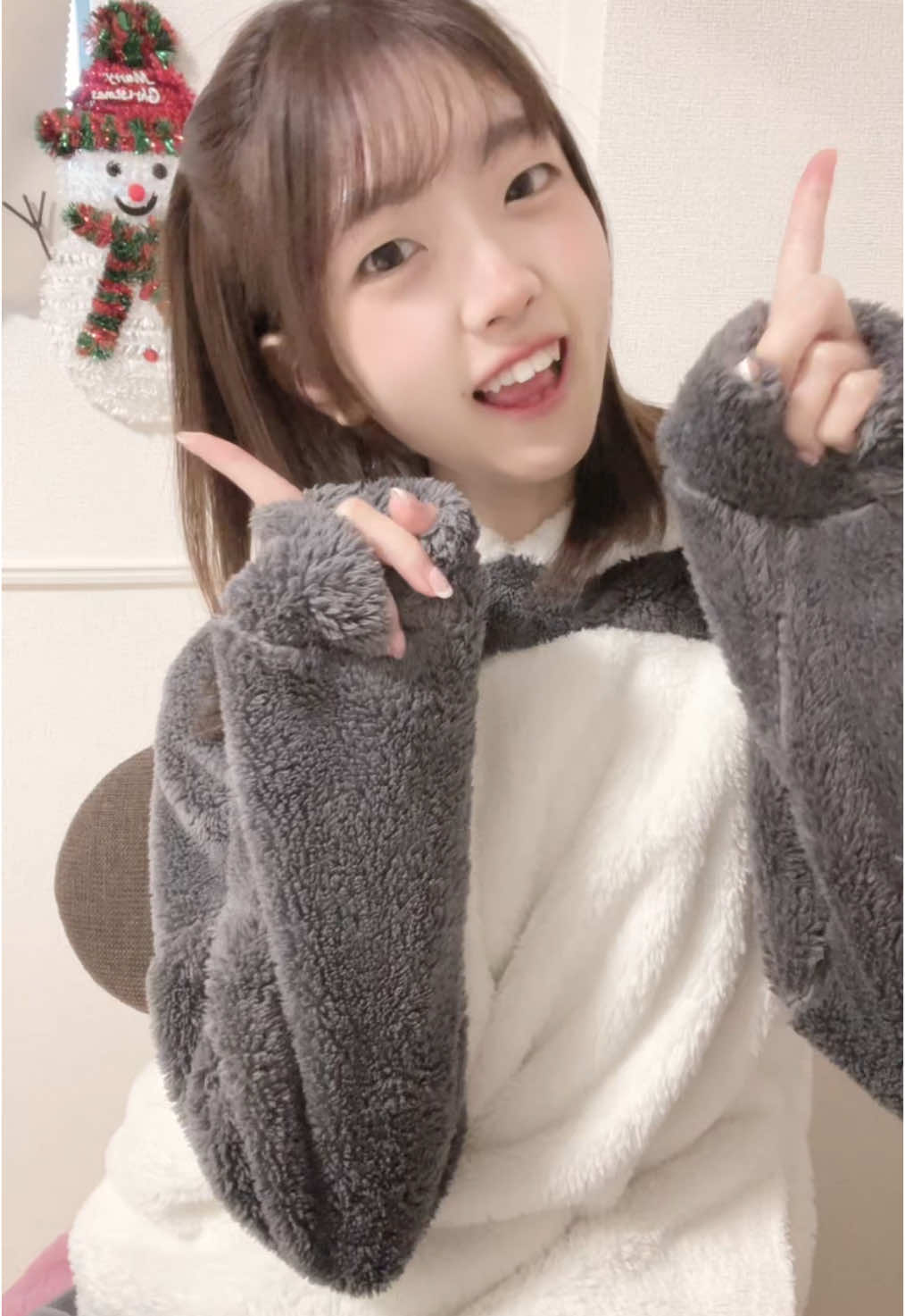 ゆきだるまのマネ⛄❄ #ゆきだるま #ハーフツイン 