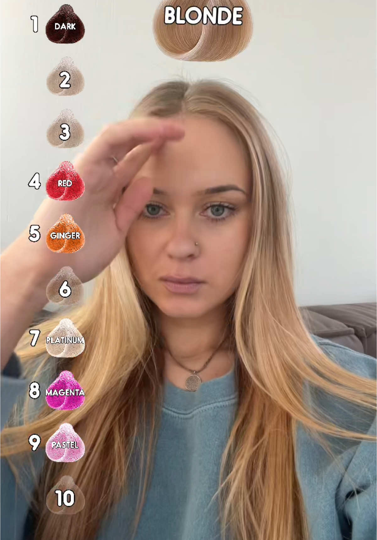 Which color suits me best?🥲 #haircolorchallenge #blondetobrunette #haircollorfilter 