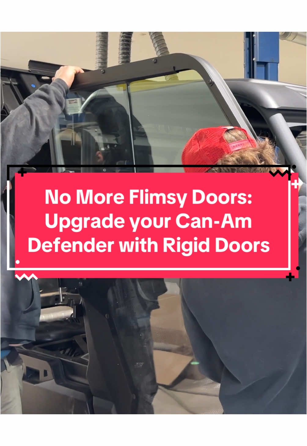 Upgrading Can-Am Defender with Clear Rigid Doors. Part # 715006261 #canam #brp #sidebyside #canamoffroad #mechanic #sxs @Can-Am Off-Road  @Venture Powersports 