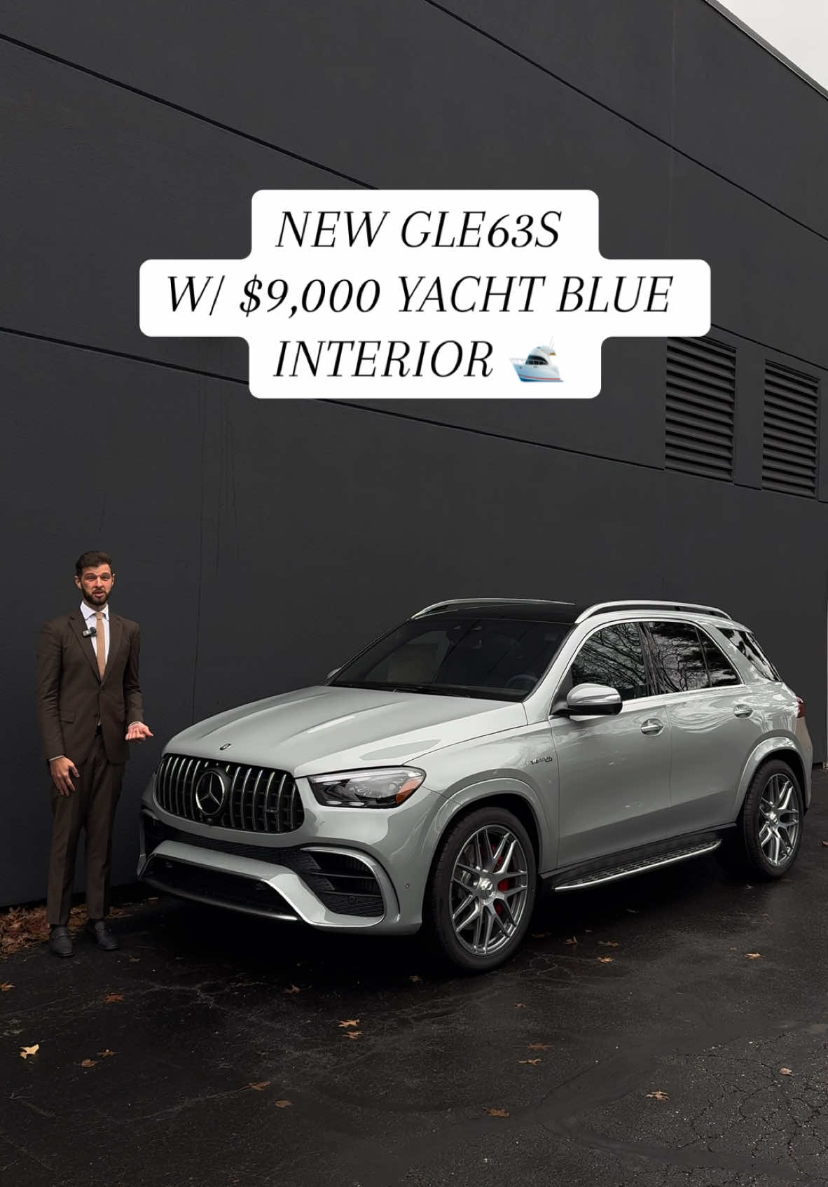 A quick look at a new GLE63S, this one finished in Manufaktur Alpine Grey w/ a full Manufaktur interior in Yacht Blue. This spec was $153,085 . . . . . . . . . #fyp #viral #luxury #cars #carsoftiktok #auto #luxurylife #luxurycars #fypシ #supercar #luxurylifestyle #hypercar #performance  #mercedesbenz #mercedes #mercedesamg #amg #amg63 #gwagon #g63 