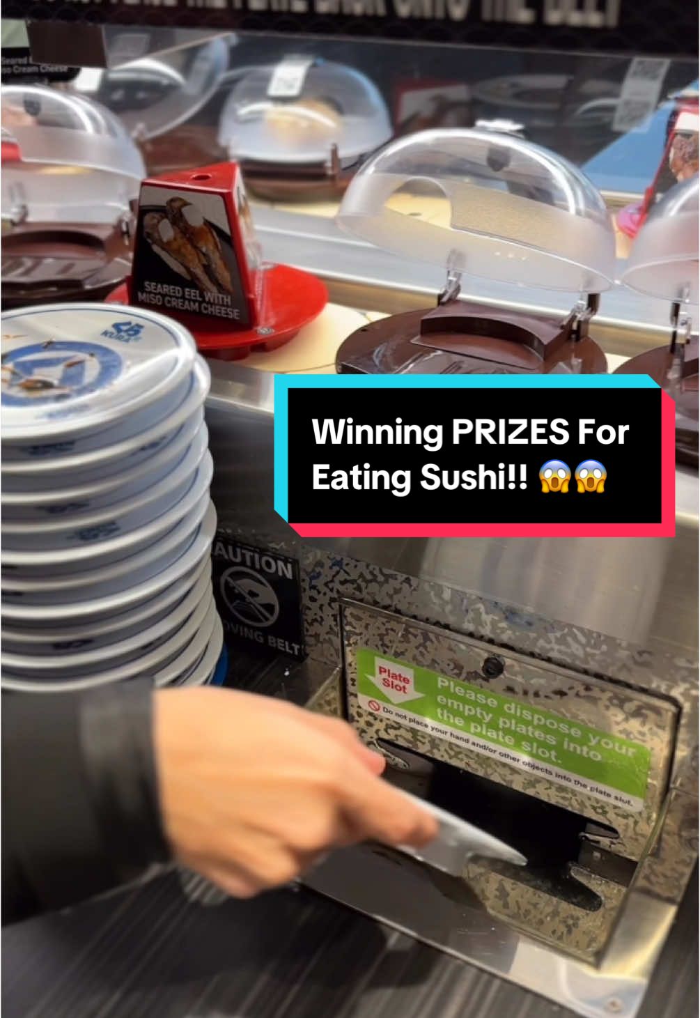#winning #prizes #for #eating #sushi #plates @Kura Sushi #tastetest #food #meets #anime #kura #kurasushi #themed #restauarant #hungry #worthit #funfood #dining #experience #fyp