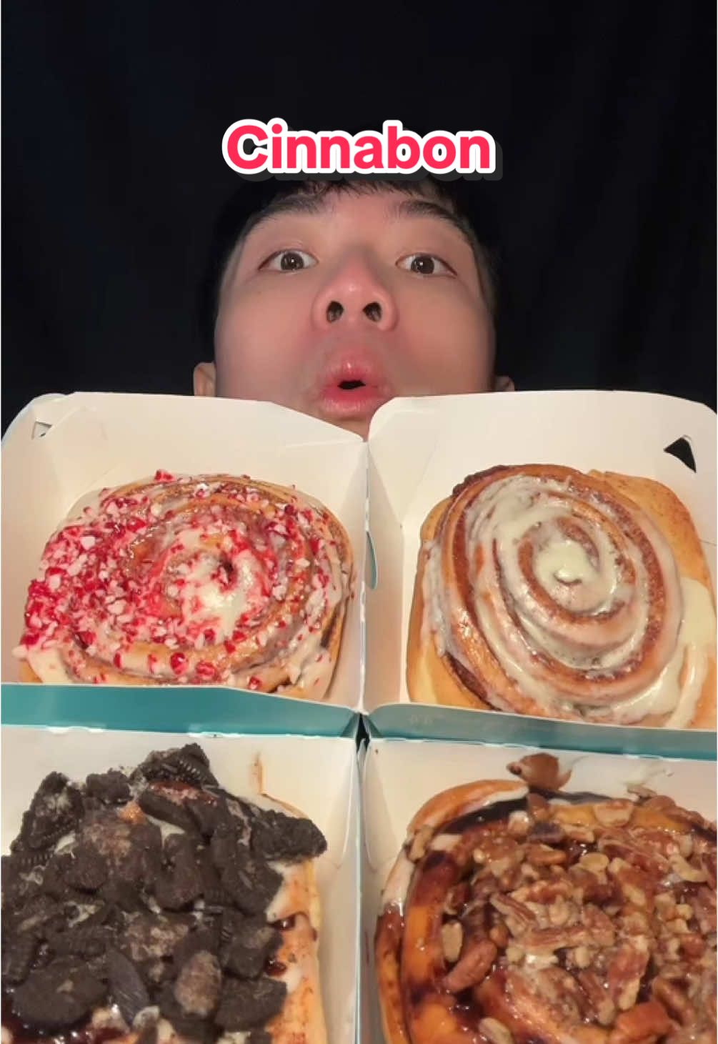 Trying these might fine @Cinnabon rolls 😉 Turtle-bon was my favorite #mukbang #eating #Foodie #fypシ゚viral #mukbangeatingshow #foodtiktok #asmreating #unitedstates #american #america #losangeles #cinnabon #cinnamonroll #dessert #sweets 