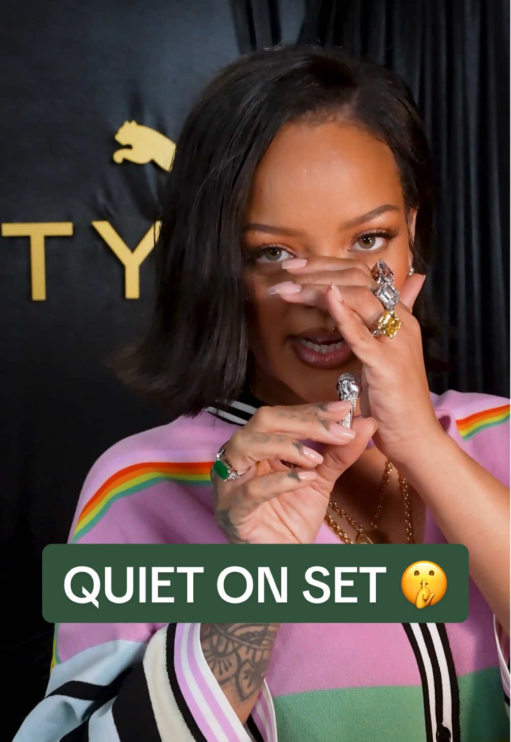 Quiet on the set! @badgalriri is speaking 🎤 Mini mic moments at the FENTY x PUMA Avanti press conference. 
 
 #FENTYxPUMA Avanti available at PUMA.com and SELECT retailers.
