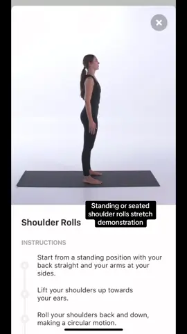 Shoulder Rolls stretch demonstration from the Bend app #dailystretch #neck #shoulders #stretchroutines #flexibility #bend #first 
