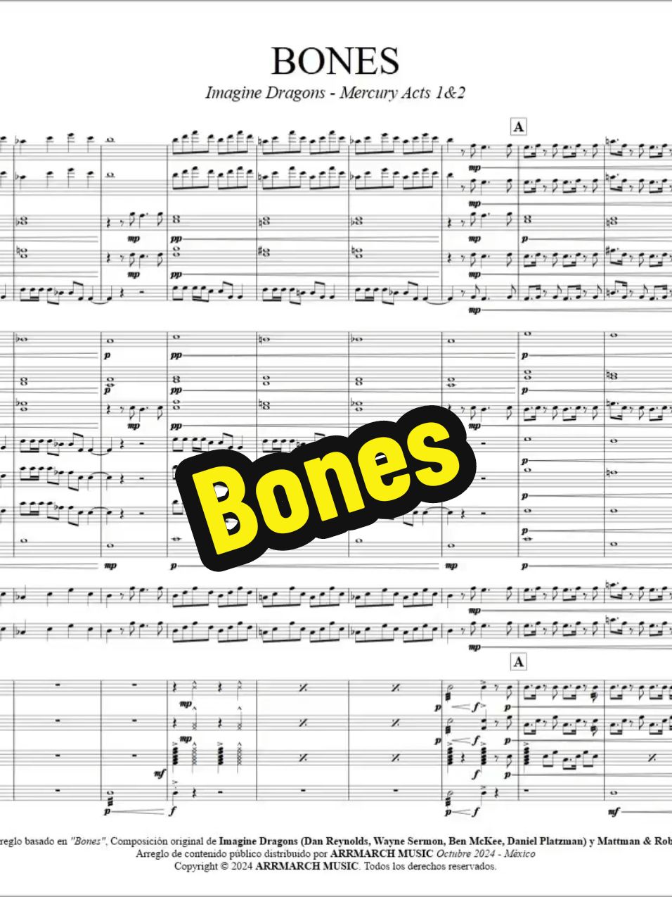 Bones~ Imagine Dragons 🦴🎺🐉🎶☠️ Arreglo para Marcha y Show Marching Band 🥁🎷 📸 Instagram: @arrmarchmusic 📹Youtube: Arrmarch Music ¿Quieres escucharlo completo? Link: https://youtu.be/ht0GW84yjCc?si=pQyYg44WSZoUoZmP #ImagineDragons #Bones #TheBoys #ParaTi #Mercury #Rock #Síguenos #MarchingBand #ArrMarchMusic #Partituras #México 