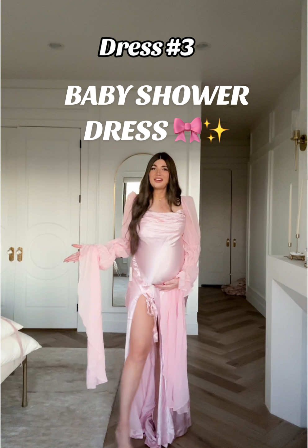 Which dress would you choose!? 🩷🥹🎀✨ #babyshower #babyshowerdress #helpme #fashion #fyp #pregnant #baby @Meshki @Free People @forloveandlemons 
