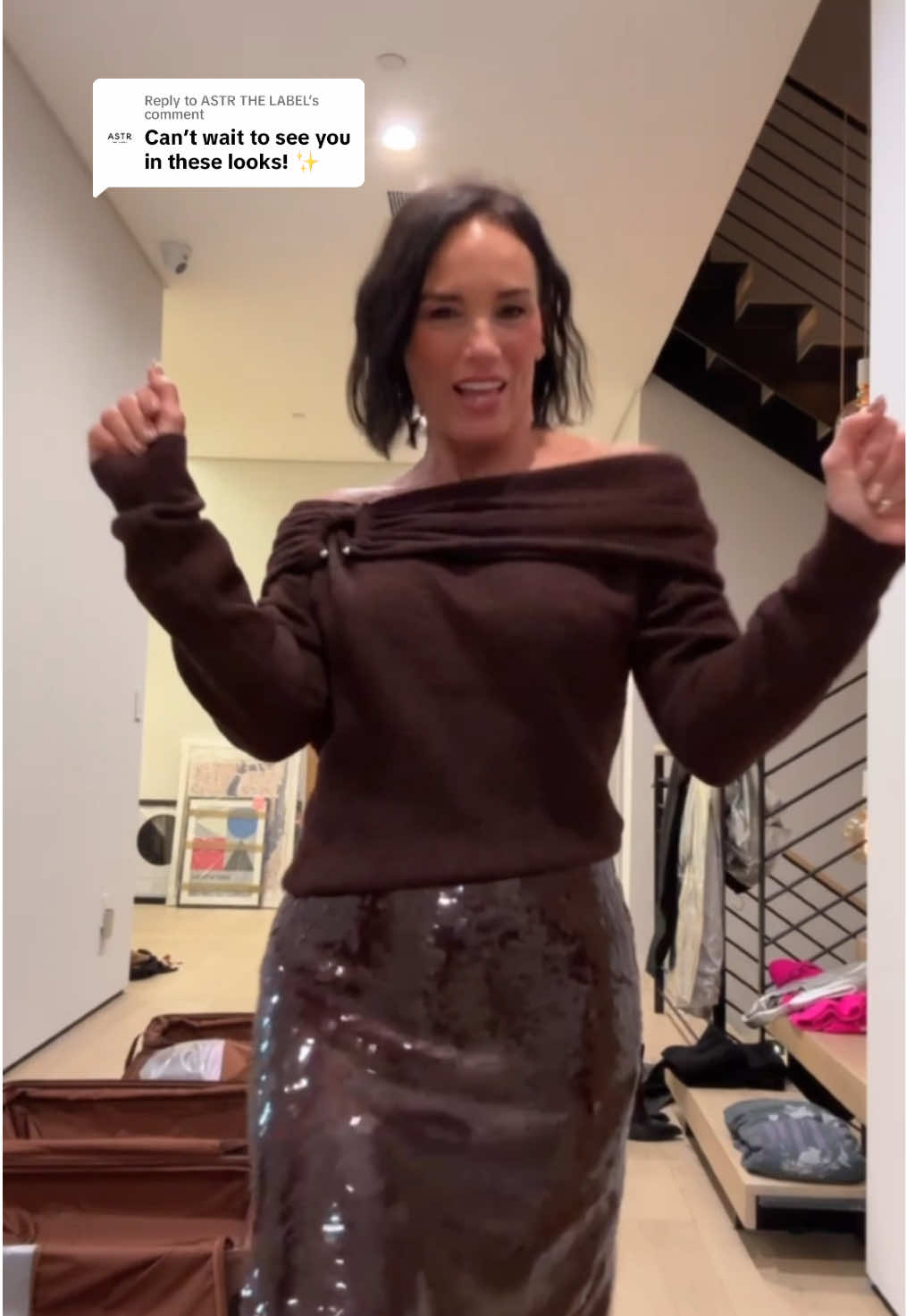 Replying to @ASTR THE LABEL I couldn't help myself… I had to try everything on! 😍😍😍 which look is yall’s favorite??  @ASTR THE LABEL @D’Amelio Footwear 