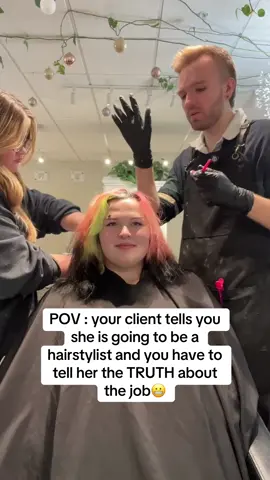My absolute favorite thing to do is tell people the truth about what being a hairstylist is like.  #hairstylist #hairtok #haireducation #salonlife 