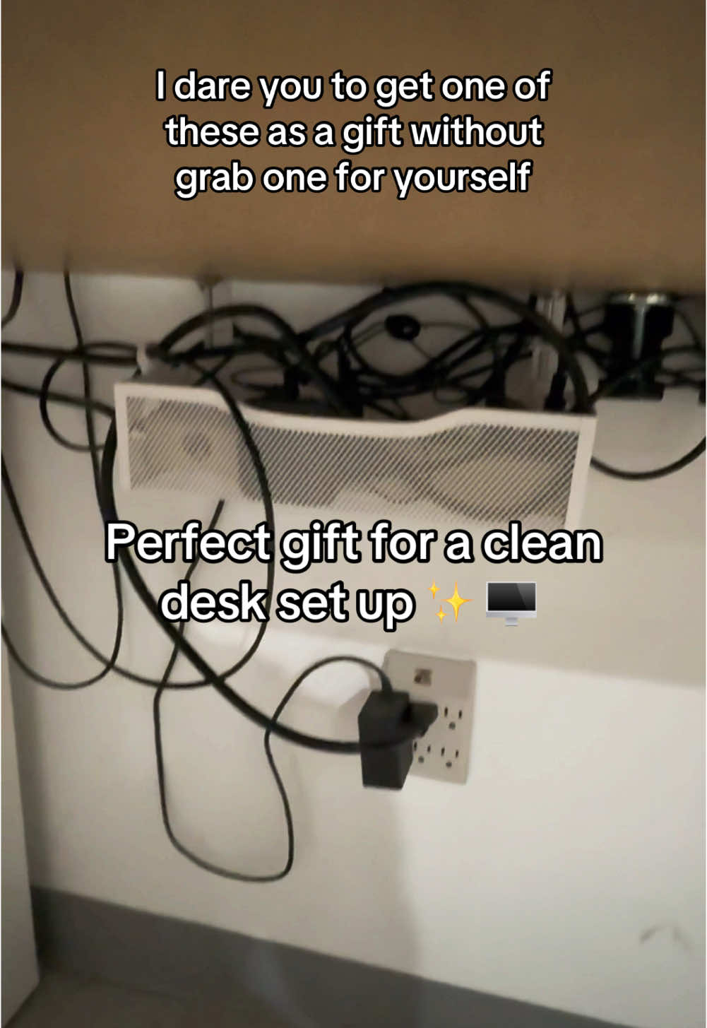 Love this addition to my set up #cablemanagement #underdeskstorage #desk 