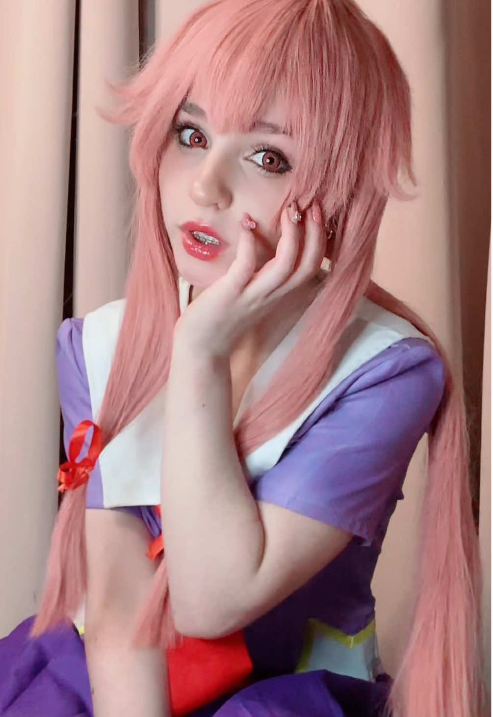 then proceed to stalk/and k1ll ur family and friends #futurediary #yunogasaicosplay #futurediarycosplay #yunogasai #mirainikkicosplay #mirainikki 