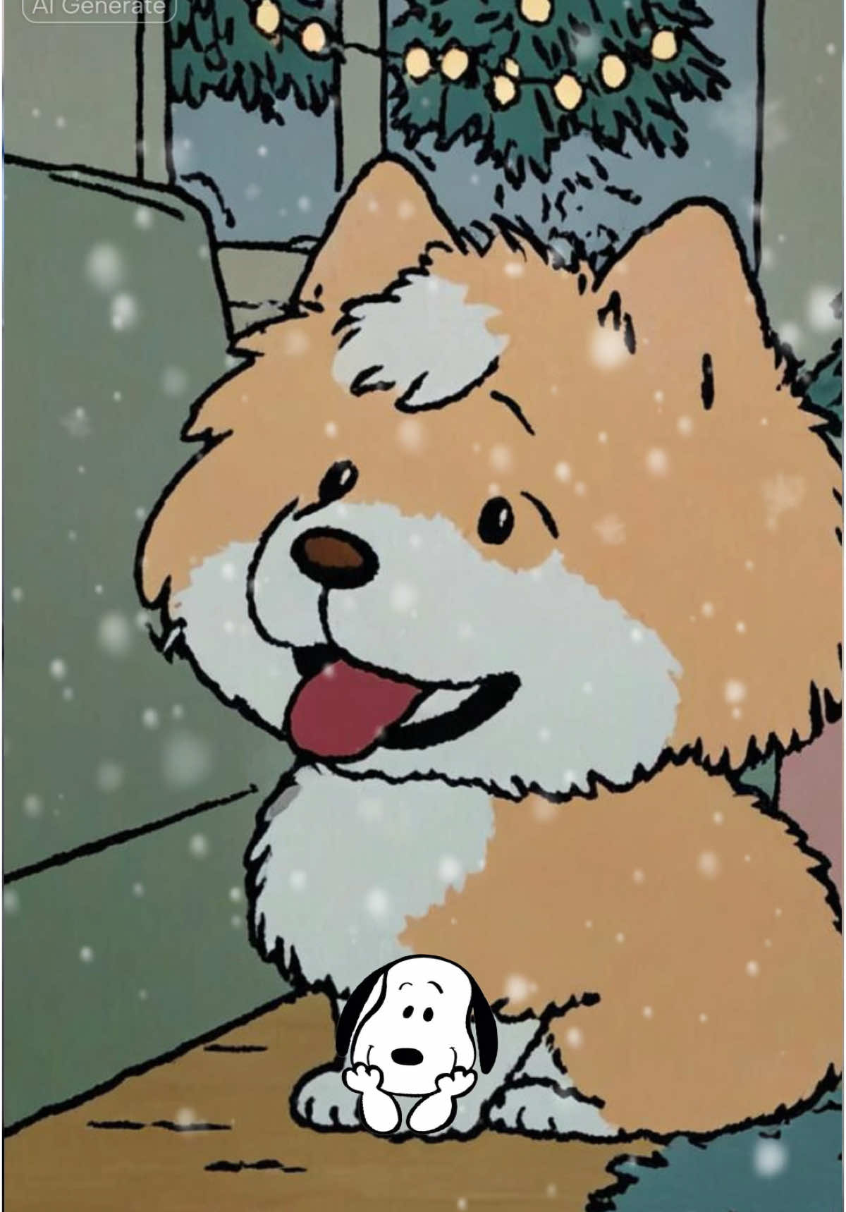 they fixed his crazy eyes #filtrosnoopy #filtroia #feliznavidad 