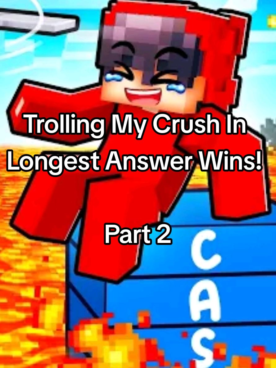 Trolling My Crush In Longest Answer Wins!  ( Part 2/5 )  ( Credit: Cash ) #cash#nico#Minecraft#roleplay#fyp 