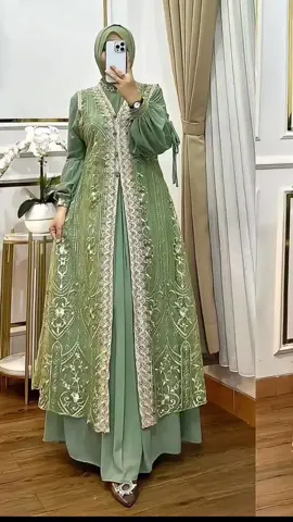 gamis mewah inner +outer bisa lepas pasang, ceruty mix brukat #ceruty #gamis #gamiskekinian 