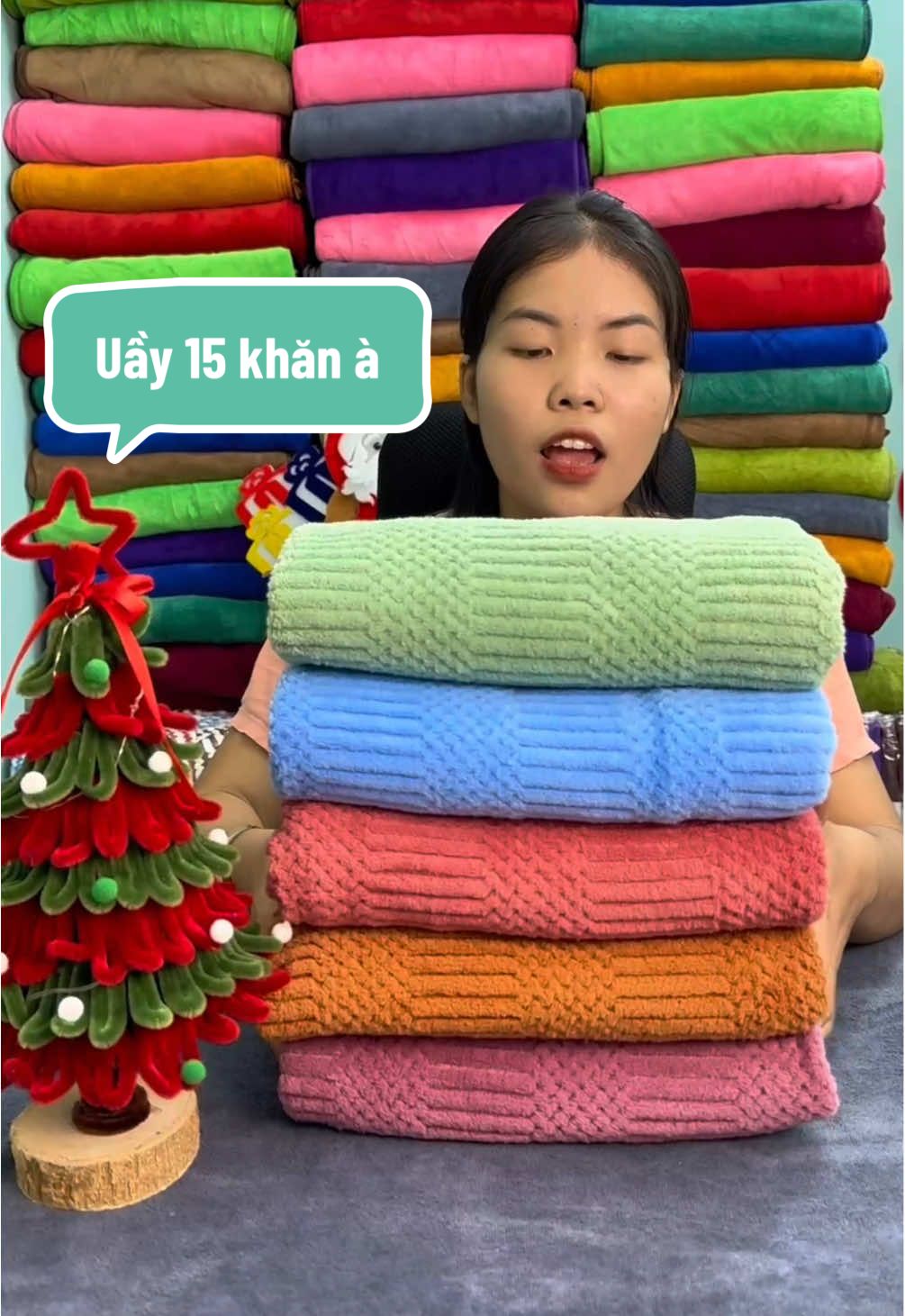 Khăn tắm gia đinh bộ 15 khăn giá có 125k thôi à #khantam #khan #khangiadinh 