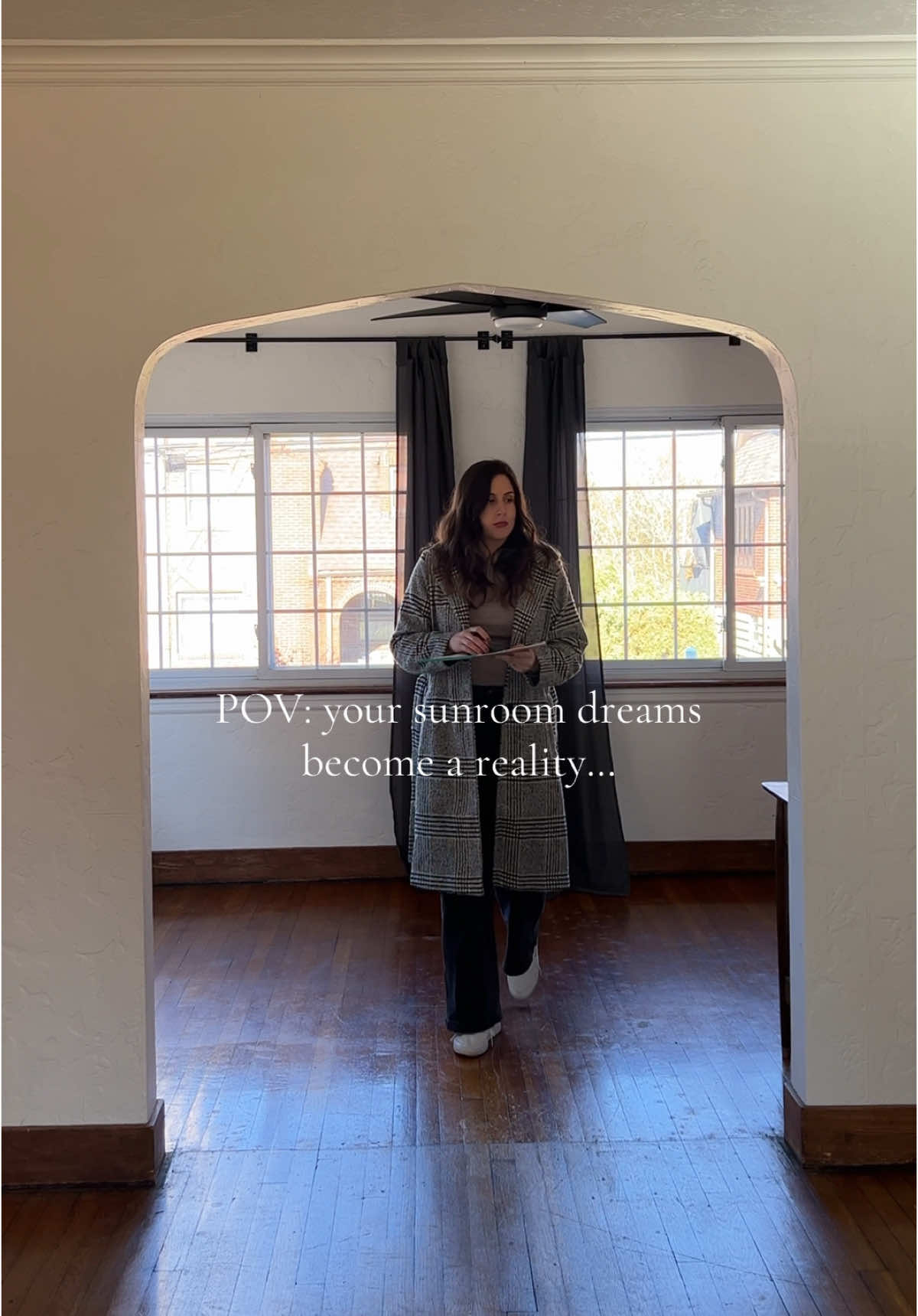 Layered window treatments for the win 🔥  I’m so thankful that @twopagescurtains was willing to partner with me on this sunroom makeover🙏🏼 Their beautiful curtains and shades made THE biggest impact on this space. It now feels cozy, yet polished in here! I also replaced the curtain rods and moved them up, which added some visual height to the room 🙌🏼 This was actually my first time getting custom window treatments and I learned a lot in the process. Mistakes were definitely made and I even regret a couple choices🙈👇🏼 Search “sunroom” at ouraestheticabode.com for the details! You can also use code ELISHA for 15% off🫶🏼 #twopageshome #sunroomdecor #sunroomdesign #sunrooms