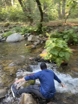 He tried hopping over the rocks & slipped 😅 #slipped #fall #Hiking #nature #f #fyp #fypシ゚viral 