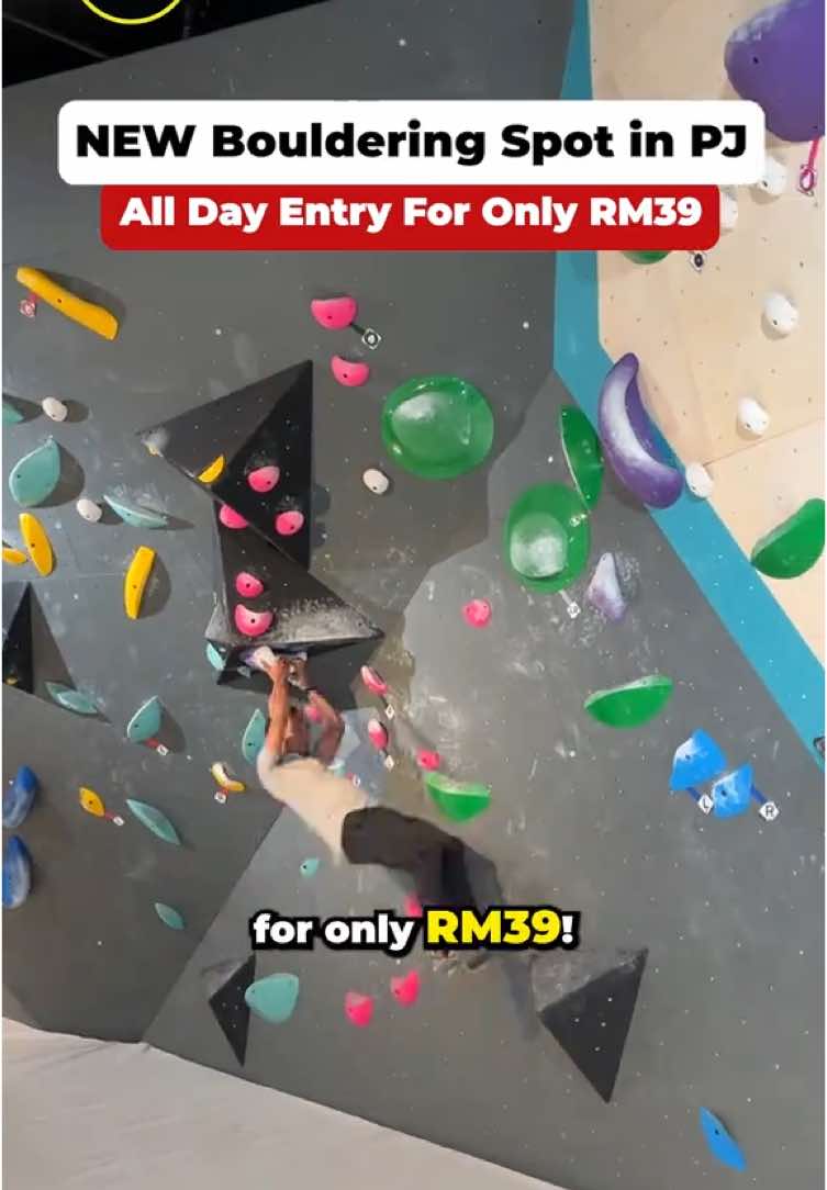 [NEW Bouldering Spot in PJ with All Day Entry For Only RM39!] 🤯We found this NEW bouldering spot that’s only RM39 for a whole day of entry?! 🧘What’s more, @boulderstorygym is even fitted with ping-pong, yoga, carom games and a workspace! FYI, they offer a starter pack ideal for beginners, which includes a 3-day pass and free rental shoes for just RM80! 🤩 If you're interested in joining the online bouldering class, simply add RM8 to access all the courses. Plus, you'll get a 10% discount on future memberships 🧗🏻‍♀️ 😍Tag a bestie to check out this new spot this weekend! [Boulder Story Climbing Gym] 📍F21-F23A, Atria Shopping Gallery, Jalan SS 22/23, Damansara Jaya, 47400 Petaling Jaya, 🕜Open Daily, 10AM - 10PM #malaysiafoodandtravel #mft #boulderstory #boulderstoryclimbingym #boulderingpj #foryoupage #fyp