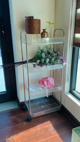 Kệ Để Đồ Trong Suốt Nhiều Tầng Đa Năng Có Bánh Xe, Xe Đẩy Spa, Phòng Bếp, Phòng Tắm Có Lỗ Thoát Nước##kedanang4tang