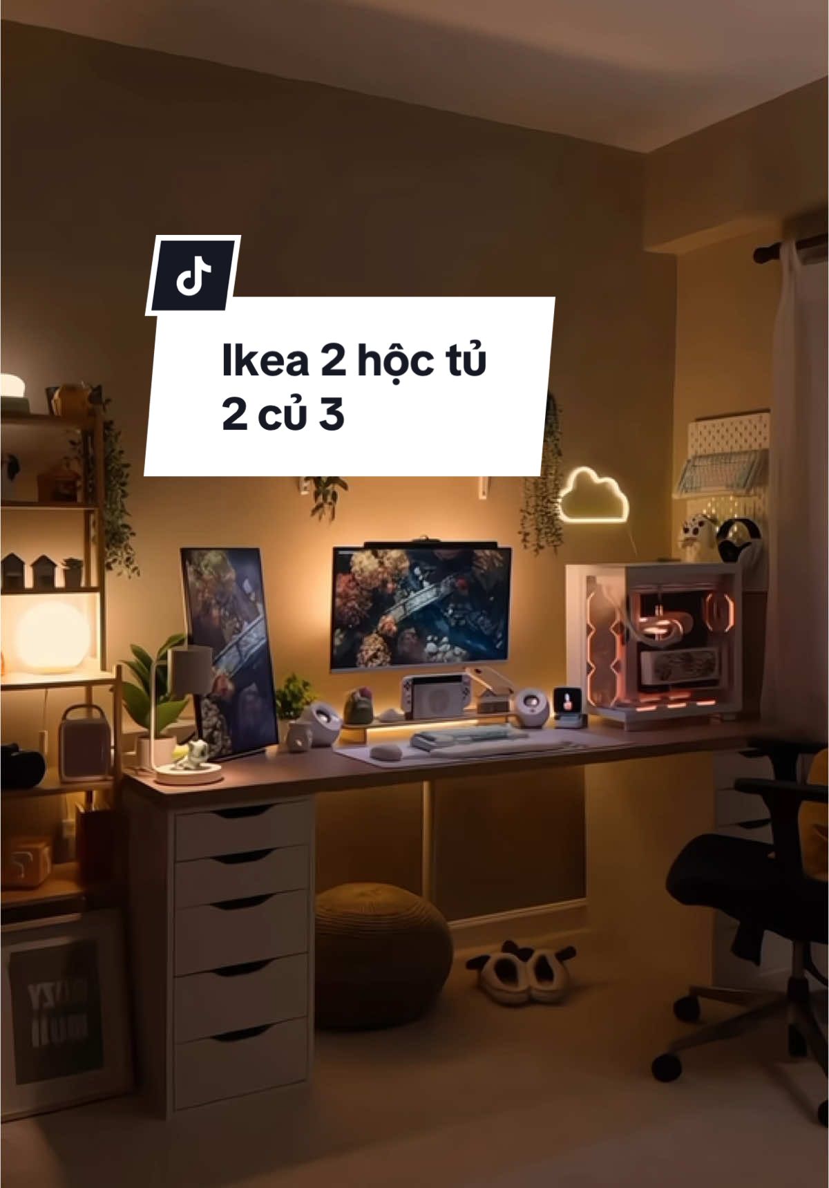 Góc chill mỗi tối cùng e bàn ikea quốc dân #ikea #xuhuong #LearnOnTikTok #room #banlamviec #decor #bangaming #banhoc #banikea #HUYNAMPC 