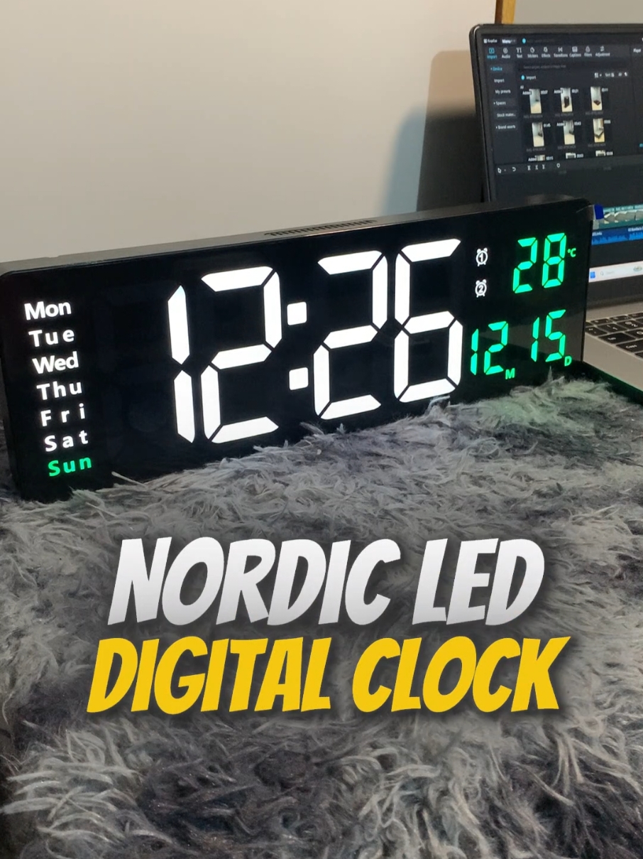 Nordic LED Digital Wall Clock 🖤🩶🤍 @poppymbyro1  #wallclock #clock #digitalclock #digitalwallclock #leddigitalclock 