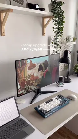 nyari ukuran monitor yang pas buat kerja + gaming tipis, AOC 27B36H oke juga🤩🙌🏻 #monitor #monitoraoc #monitorminimalis #desksetup 