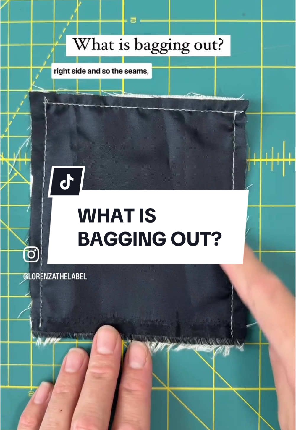 Bagging out is a sewing technique that involves stitching fabric pieces together inside out, then turning the garment right side out so that the seams, stitching, and seam allowance are on the inside. This method creates a finished edge that doesn’t need any further treatment.  . Bagging out can be used on many different parts of a garment, including: . Zippers: Bagging out a zipper sandwiches it between the inside and outside of the garment, so the zip tape is hidden.  . Linings: Bagging out a lining hides seams and gives a professional finish.  . Necklines: Bagging out a neckline can create a clean finish.  . Straps: Bagging out a strap along all edges creates a neat finish.  . Did you know what bagging out is? If not, I hope this really helps 😁 . . . My name is Lorenza, I studied fashion and have been sewing for 25 years. I’m here to show you how to make your sewing look more professional. . #homesewing #ilovesewing #ilovetosew #imademyclothes #instasew #juki #learntosew #london #lovesewing #lovetosew #madebyme #MadeWithLove #makersgonnamake #newyork #melbourne #memade #millenialsewing #make #oneofakind #patterncutting #patterndrafting #patternmaking #paris #singer #fashion #DIY #hobbies #hobby #sew #sewingtutorial 
