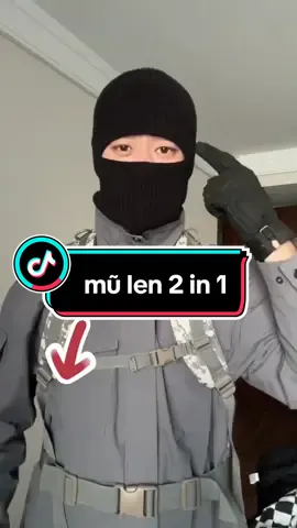 Mũ len 2 trong 1 thích hợp đi xe đạp, đi lại#hat #winter #mũ #tiktokshop #rider #funny 