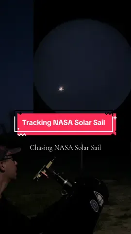 NASA Solar Sail - Advanced Composite Solar Sail (ACS3)  I Manually tracked this with an Orion XT8 Dobsonian Telescope and a phone.  Getting software running on my Motorized Auto-Tracker to do this with way more magnification, details, and focus for This, The Space Station, and other objects Live. • For Solar Sail sightings in your area, @nasa has the NASA+ App with the real-time location info #solarsail #nasa #Astronomy #telescope 