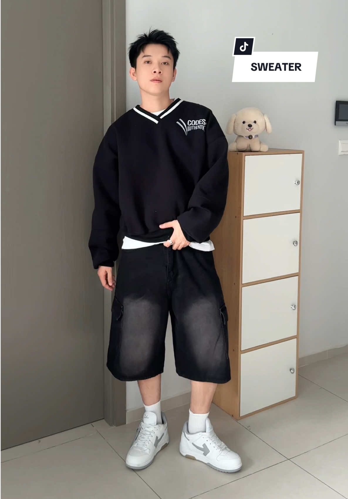 Áo sweater boxy nỉ 2 da Codes Studio 👏  #outfit #goclamdep #aosweaternam #aosweaterformrong #codesstudio #bứtphá #iamloc1108 