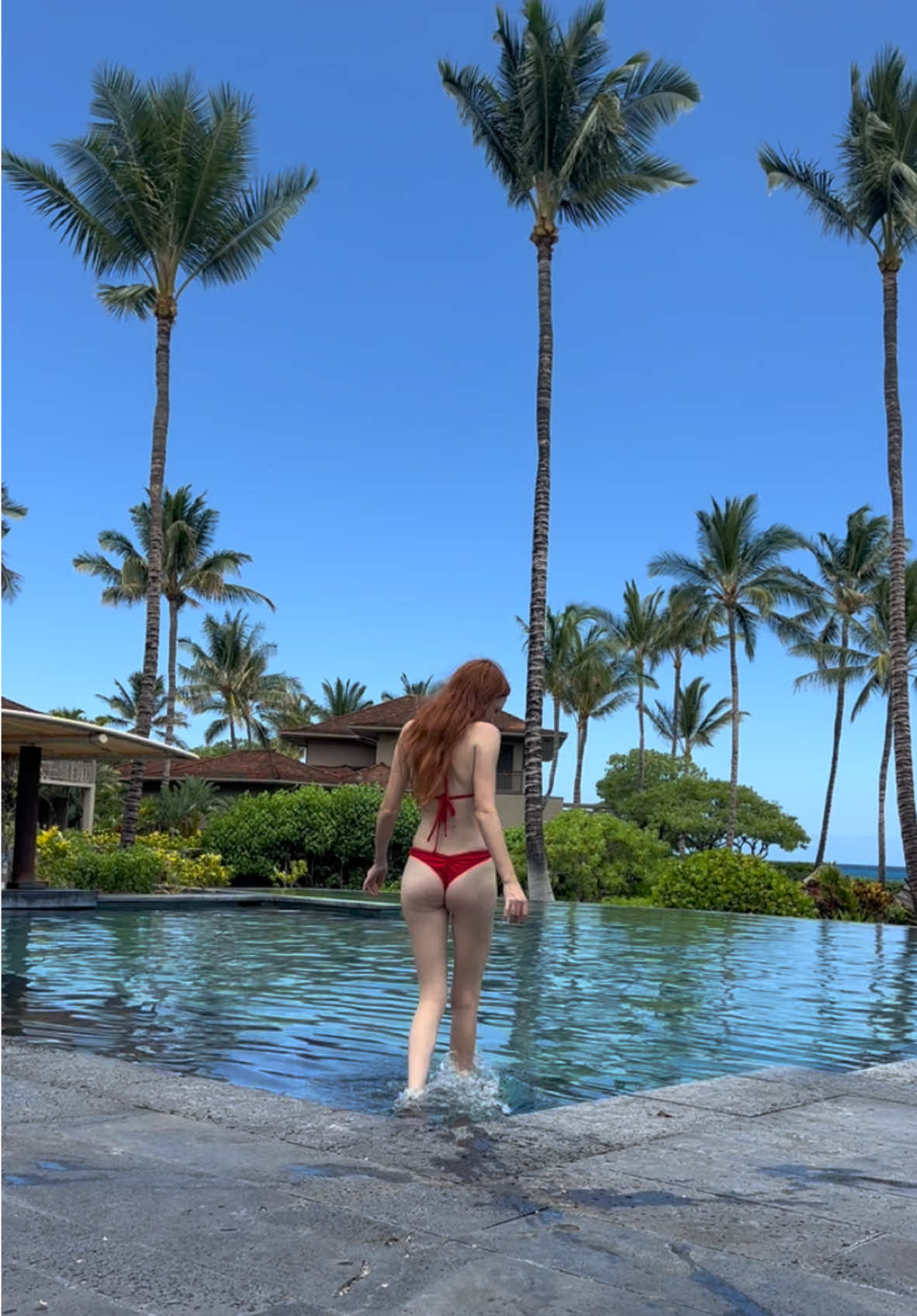 The tannest person at the pool 😎 #fyp #ginger #redhair #pool 