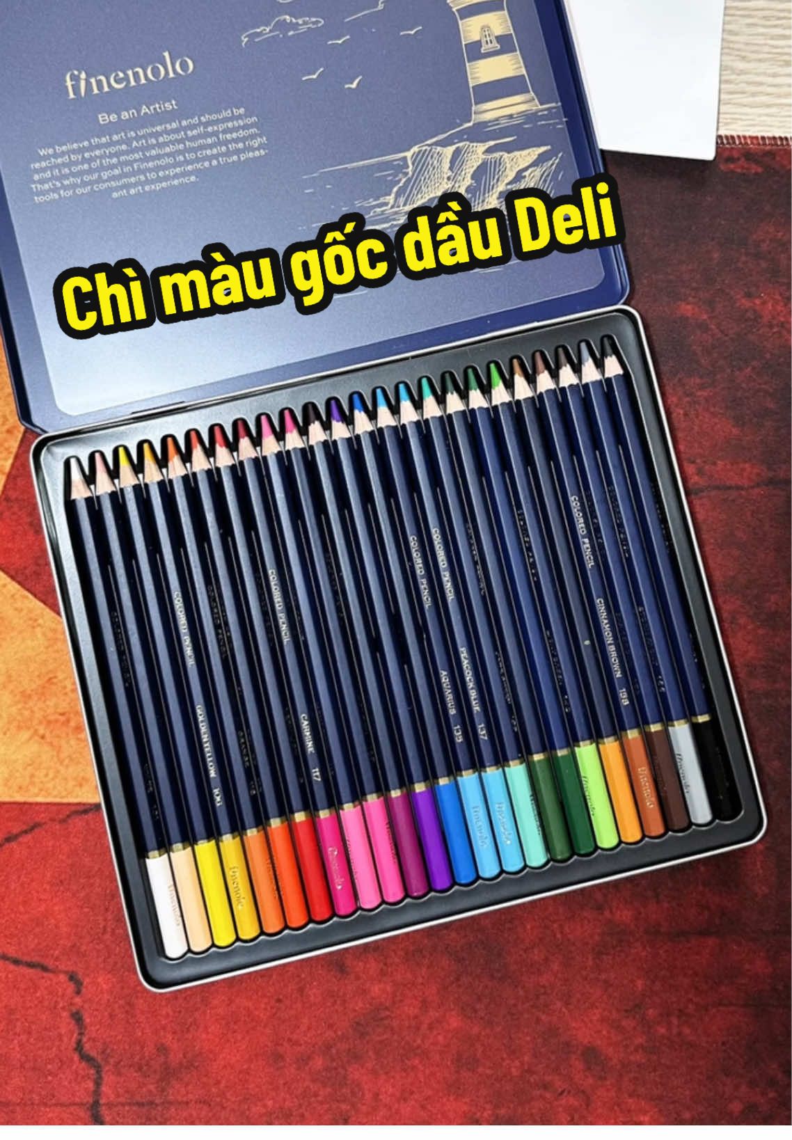 Bô màu chì gốc dầu hộp thiếc cao cấp Deli #mauchi #deli #testmausac #fypシ゚viral 