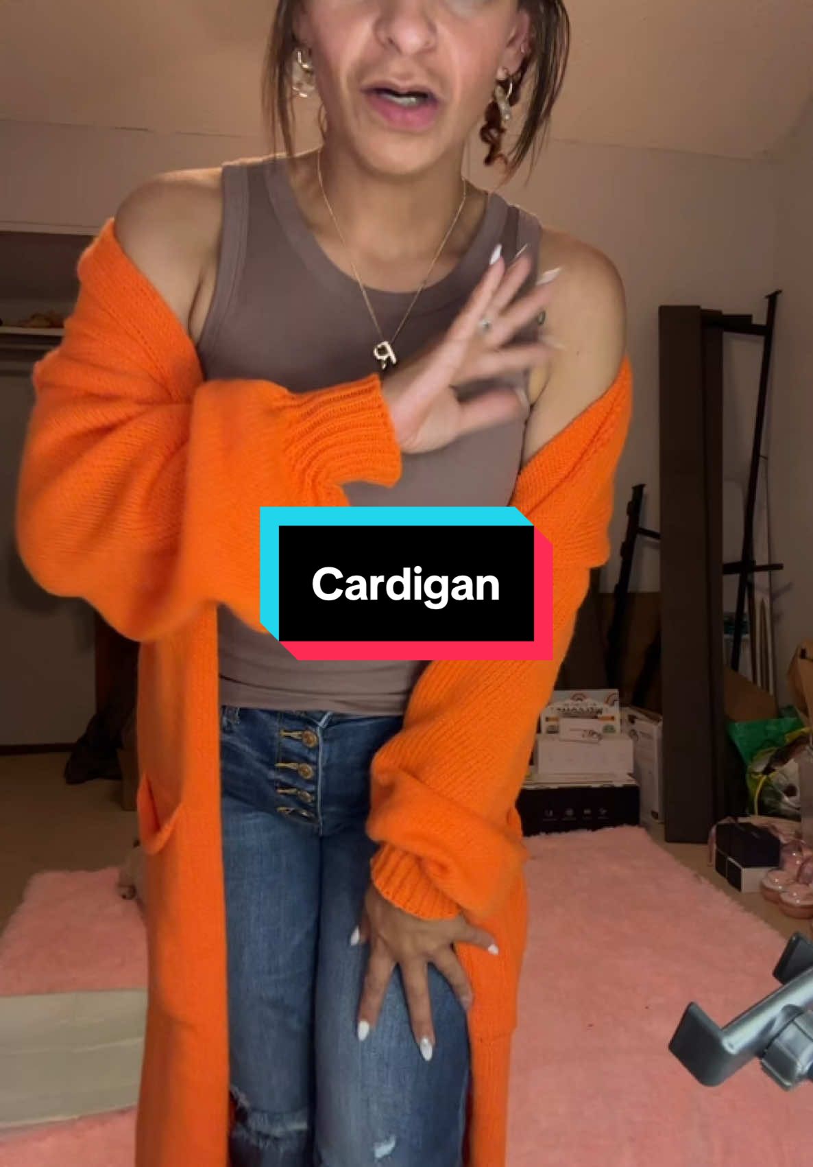 Peace and love orange cardigan!! #cardigan #cozy #clothes #newyearnewaura #winterfashion 