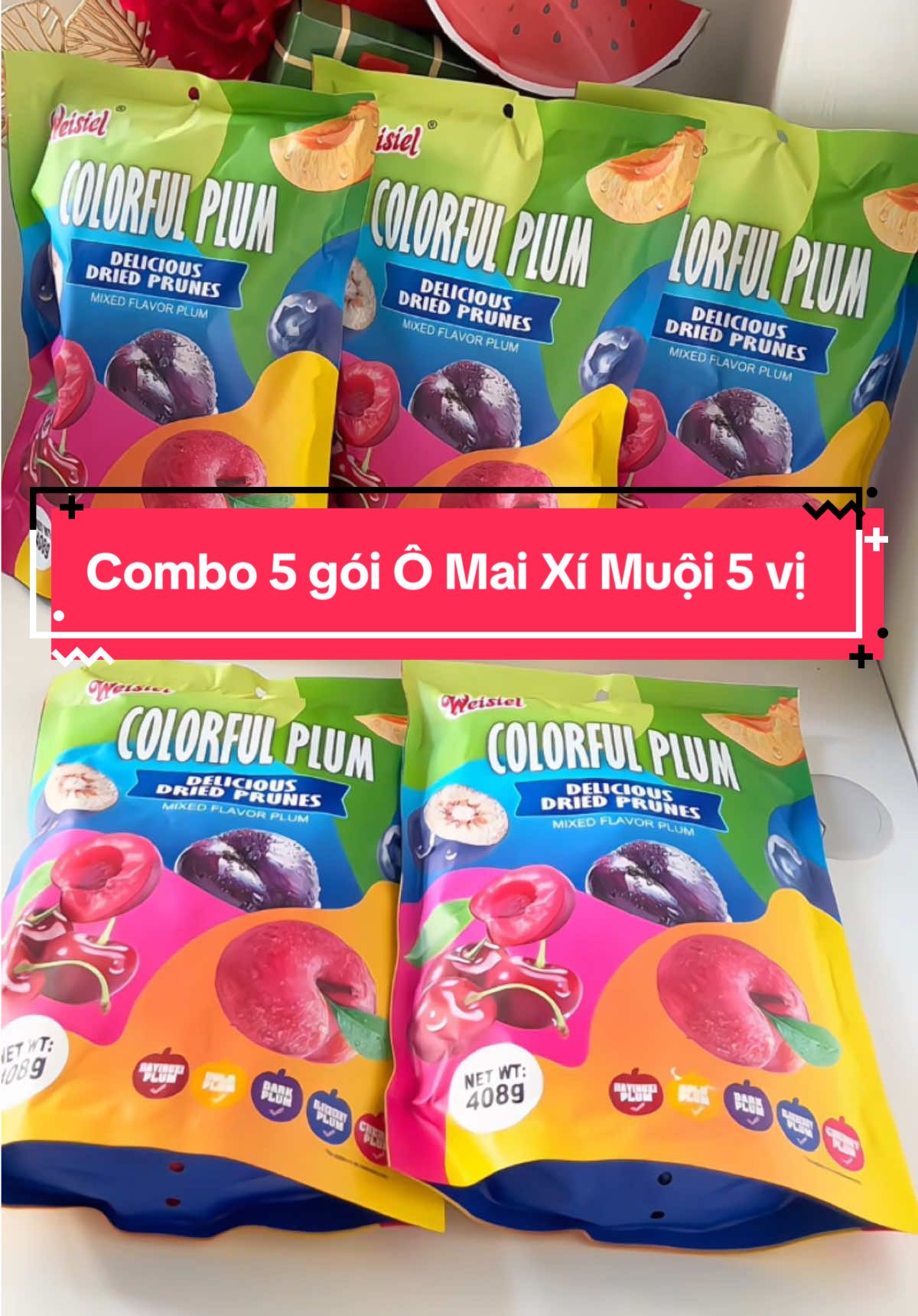 Combo 5 gói Ô Mai Xí Muội 5 vị #omai5vi #omai #omaisaugion #omaicolorfulplum #omaicolorful #banhkeo #byntchuyengiadung 
