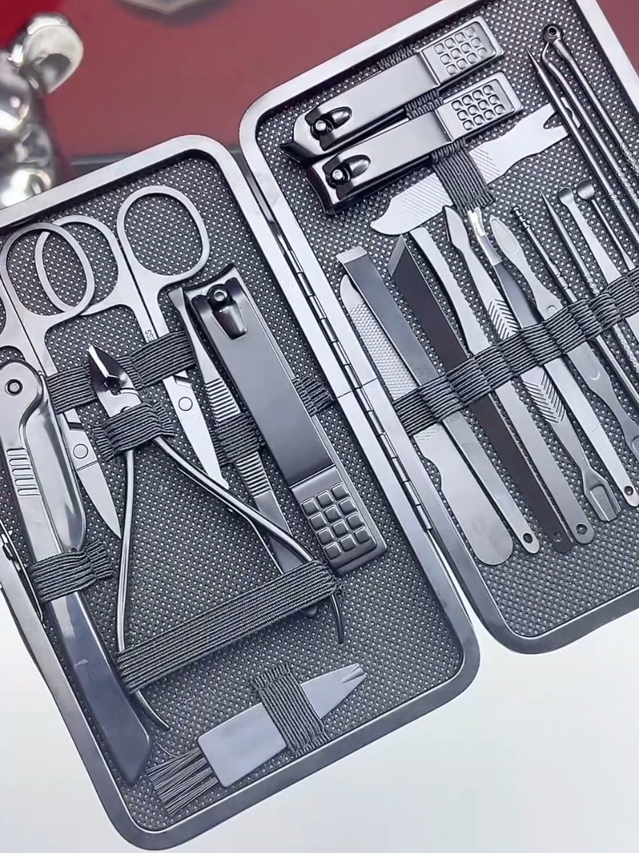 24pcs Stainless Steel Nail Clippers Kit - Portable Scissors Set for Manicure and Pedicure Care with Eagle Hook Foot Therapy#nailcare #nailkit #manicure#nailclippers  #beautyandpersonalcare 