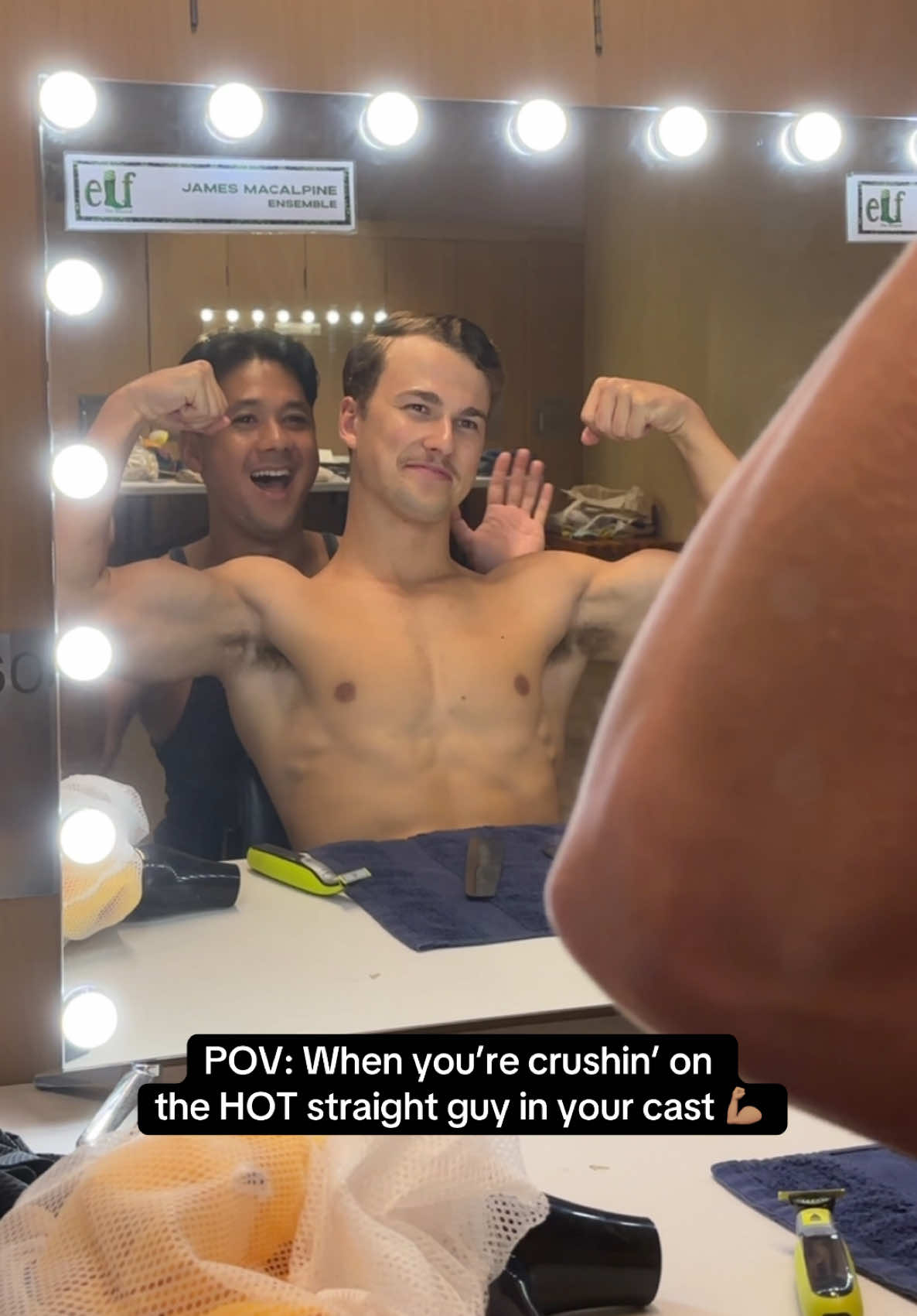 I know y’all miss us 😉 Yes, @John is HOT but he’a also got a gorgoeus heart. #theatrekids  #whatisthisfeeling #wickedmovie #hotguys #theatreguys #straighttheatreboy #foryou 