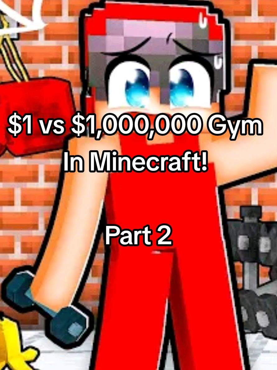 $1 vs $1,000,000 Gym In Minecraft!  ( Part 2/4 )  ( Credit: Cash )  #Cash#nico#Minecraft#roleplay#fyp 
