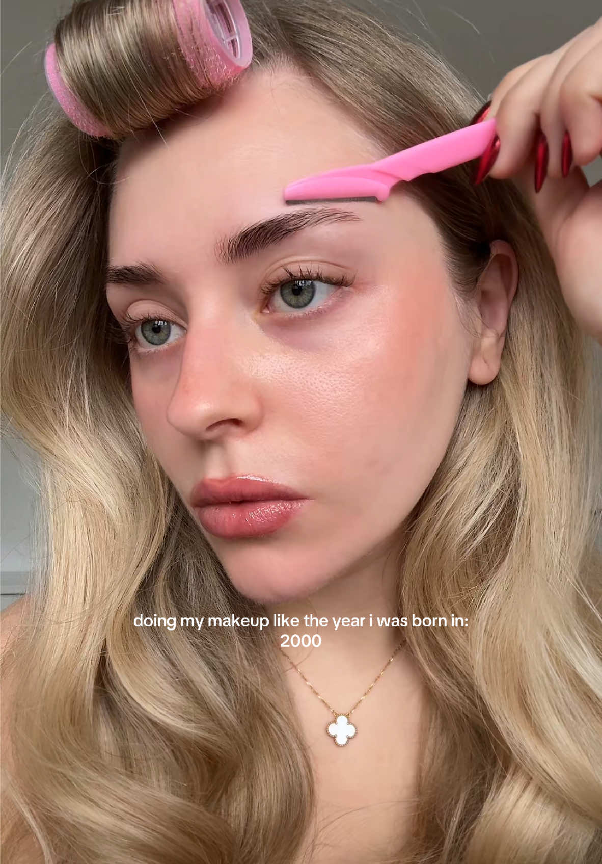 ad they said you should do your makeup like in the year you were born in, so i listened - 2000 ✨ products i used: @Benefit Cosmetics UK gimme brow volumizing pencil in shade 4 @Fenty Beauty we’re even concealer in 110w @VIEVE eye wand in raven @makeupbymario ethereal eyes palette @fentybeauty hella thicc mascara @fentybeauty trace’d out lip liner in thugz blush too @fentybeauty killawatt highlighter @Fenty Skin cherry treat lip oil #2000s #makeup #makeupinspo #makeuptransformation #y2k #makeuptips #makeuplook #beauty  