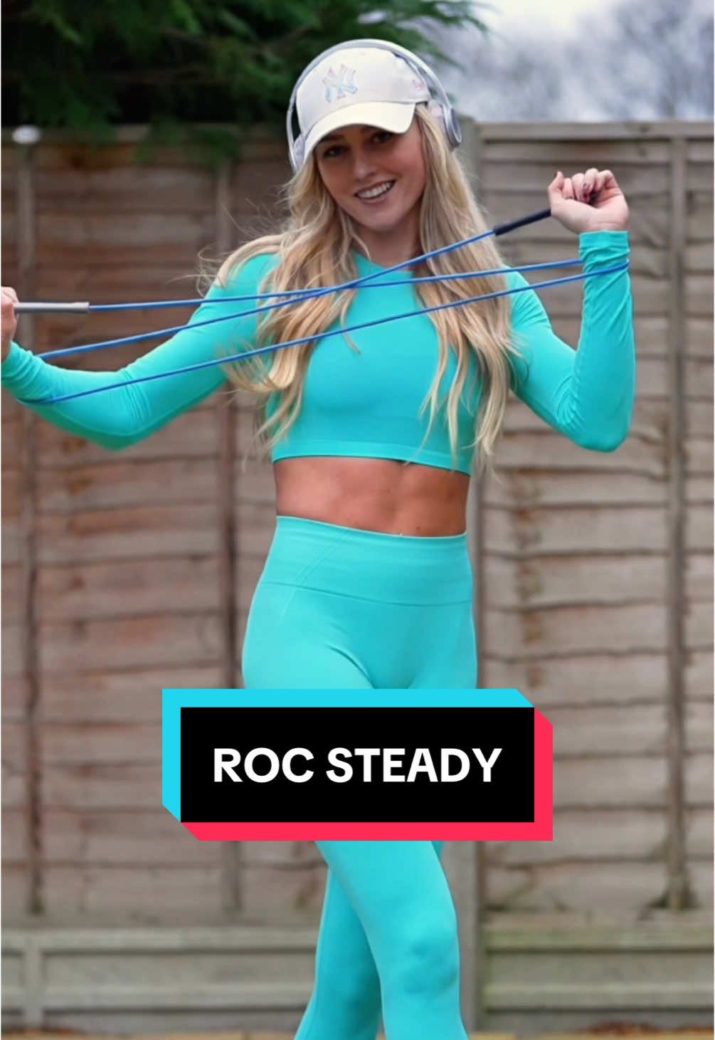 Satisfying beat to jump to 🩵 🪢 using my pvc rope (link in bio) 📚 learn with my app @Fancy Feats Jump Rope App  #jumprope#jumpropeg #tricks #footwork 