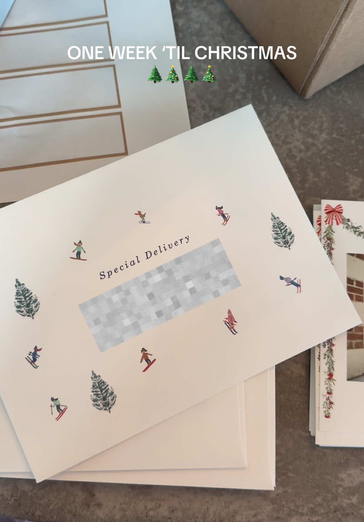 no but why are christmas cards and postage sooo expensive 🤯🎄 @Minted is so cute and worth it, the little skiers on the envelopes 😍♥️ 