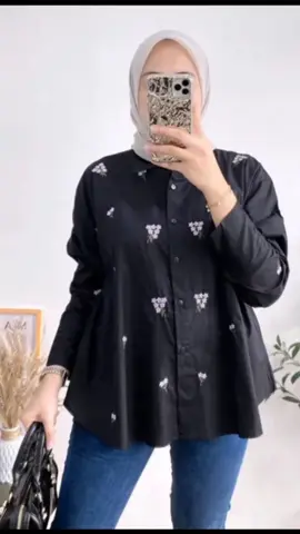 Yuza Kalea Kanaya Shirt Blouse Kemeja Atasan Wanita Emboidery Asli Bahan Rayon Twill Premium Fit Muslim Oversize Baju Panjang Top hanya Rp54.999##Yuzakalea