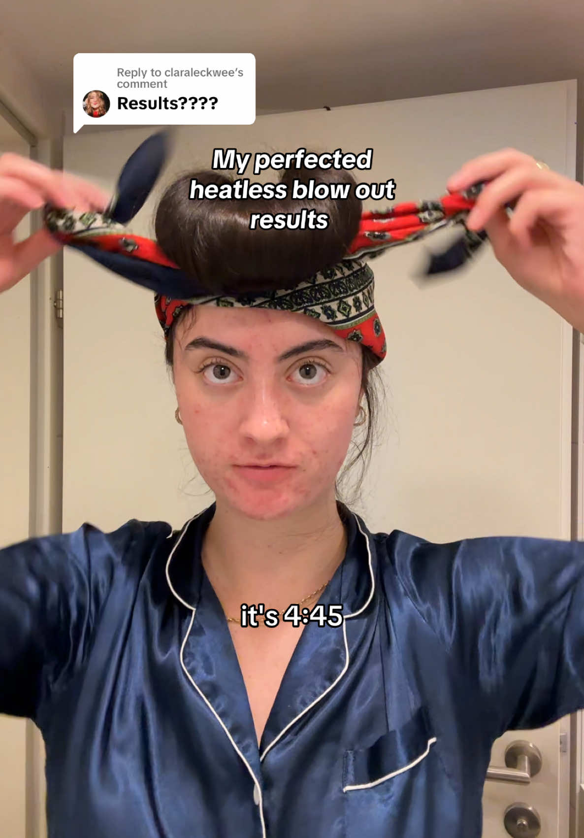 Replying to @claraleckwee I can never go back to doing my hair everyday! I repeat this for like 4-5 days  each week❤️ tutorial posted yesterday 🥰 #hairtutorial #blowouttutorial #heatlesscurls #hairtips #realskintexture 