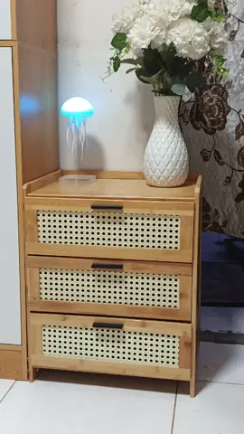 Aesthetic BEDSIDE TABLE WITH DRAWERS from @pupu.furniture  #bedsidetable #bamboobedsidetable  #sidetable #sidetablewithdrawer #sidetableorganizer #bamboofurniture  #homedecor #cabinet #bedroomcabinet 