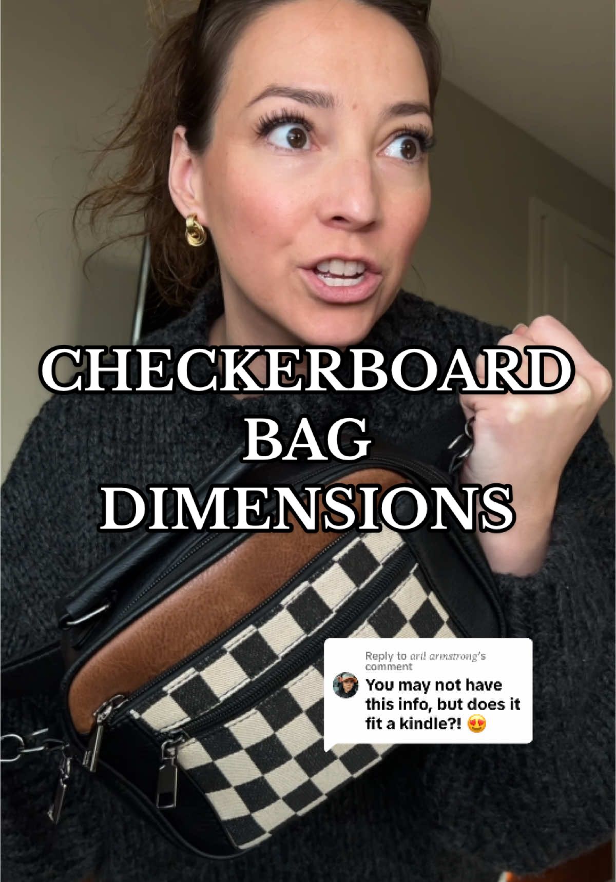 Replying to @𝑎𝑟𝑖𝑙 𝑎𝑟𝑚𝑠𝑡𝑟𝑜𝑛𝑔 Check the link and scroll to find the dimensions on the product page, but yes! A cute crossbody bag that fits a kindle 🙌🏼 #crossbodybag #tiktokshopholidayhaul #tiktokshop #christmasgiftideas #checkered #checkerboard #bagsforwomen 