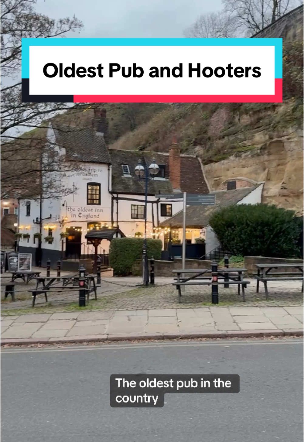 The oldest pub in the country AND a Hooters!? Nottingham, I applaud you. #nottingham #hooters #publover #beer #beertok #britishhumour #PlacesToVisit #ukcomedy #satire #LearnOnTikTok 